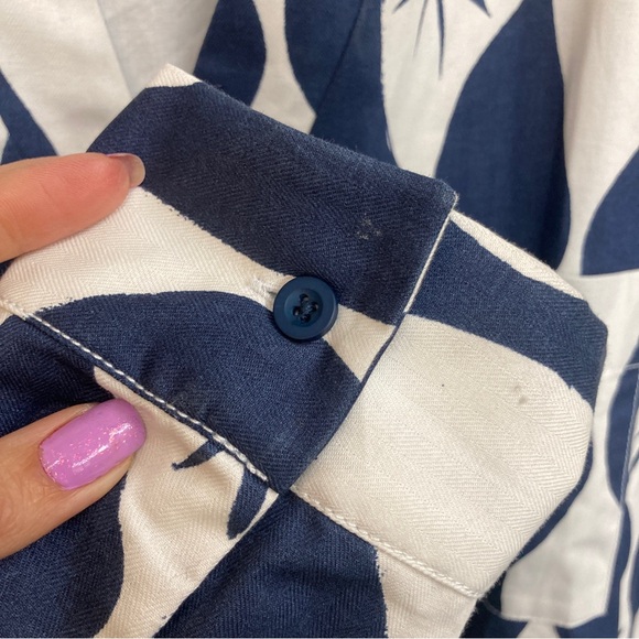 Men’s Zara Lightweight Sports Coat Loose Fit Blue And Cream abstract stars - Picture 5 of 10